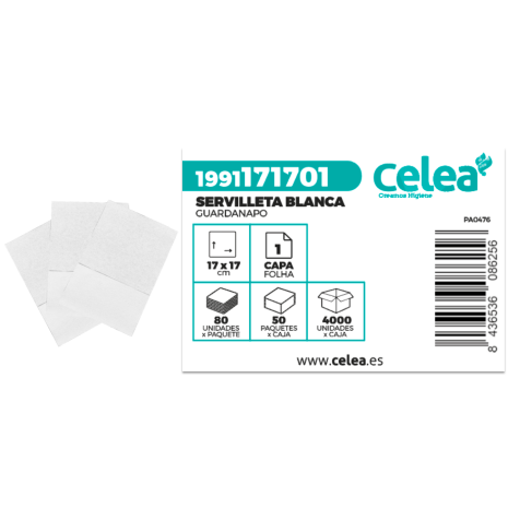 Servilleta Blanca 17x17  1C P-80