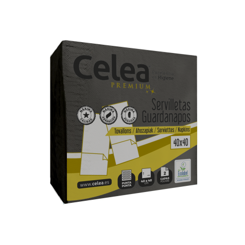 Servilleta Negra 40x40 2C 1/8  KANGURO PPP P-50