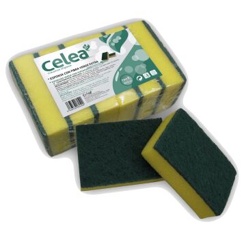 Esponja Amarilla con Fibra Verde Extra Pack-6