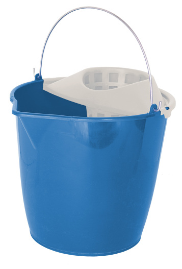 Cubo con Escurridor y con Pico 13L- Azul y Blanco
