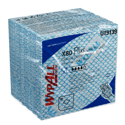 Paño WypAll® X80 Plus Azul Plegado 1/4