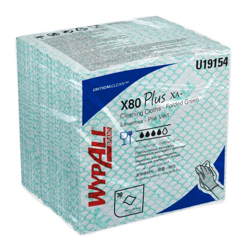 Paño WypAll® X80 Plus verde Plegado 1/4