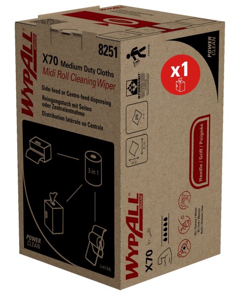 Paño WypAll® X70 Azul Midi Roll